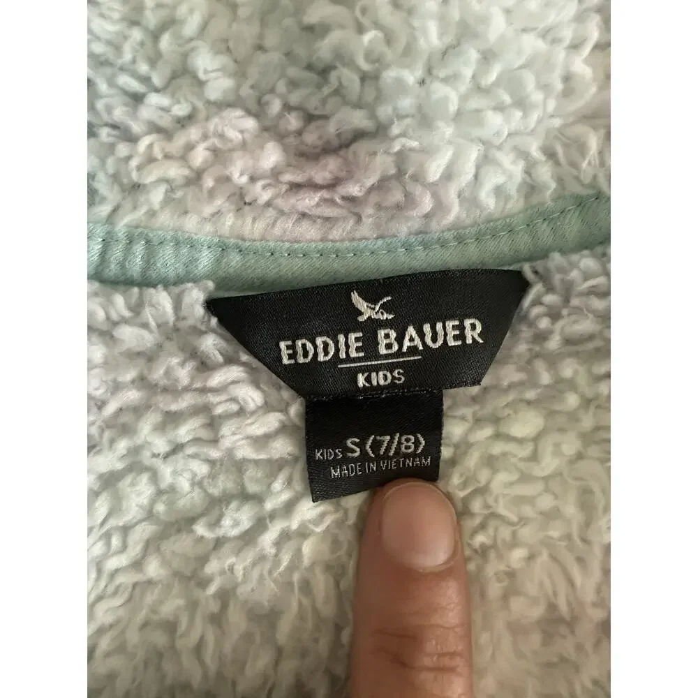 Eddie Bauer Kids Sherpa Fleece Hooded Full Zip Tie Dye Jacket 7-8 Years